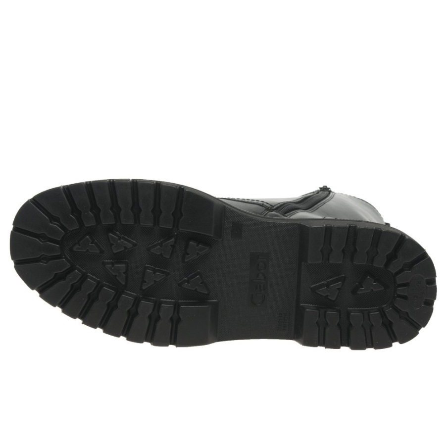 Gabor Sort/hvit Stitch Genua Militærstøvler For Kvinner