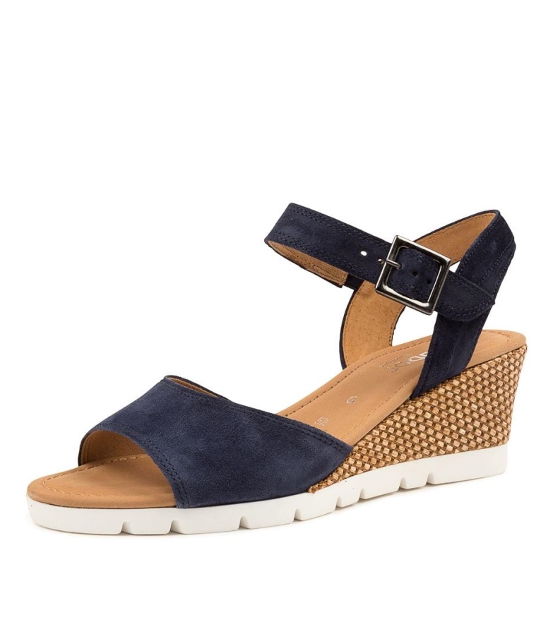 Gabor Fara Marineblå Semsket Skinn