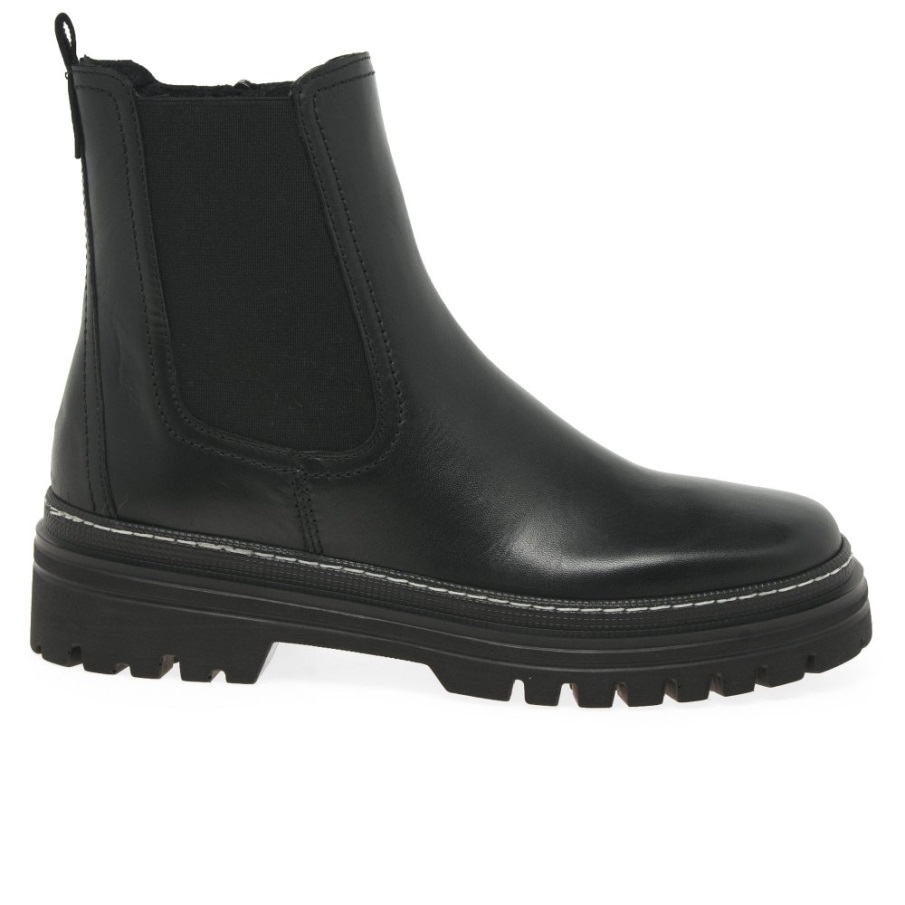 Gabor Norge Gazania Dame Chelsea Støvler Svart/hvit Søm