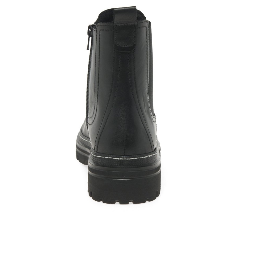 Gabor Norge Gazania Dame Chelsea Støvler Svart/hvit Søm