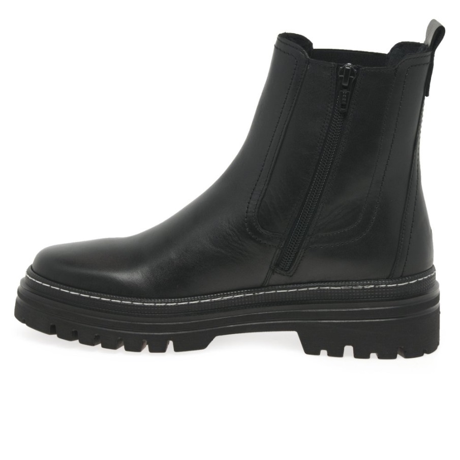 Gabor Norge Gazania Dame Chelsea Støvler Svart/hvit Søm