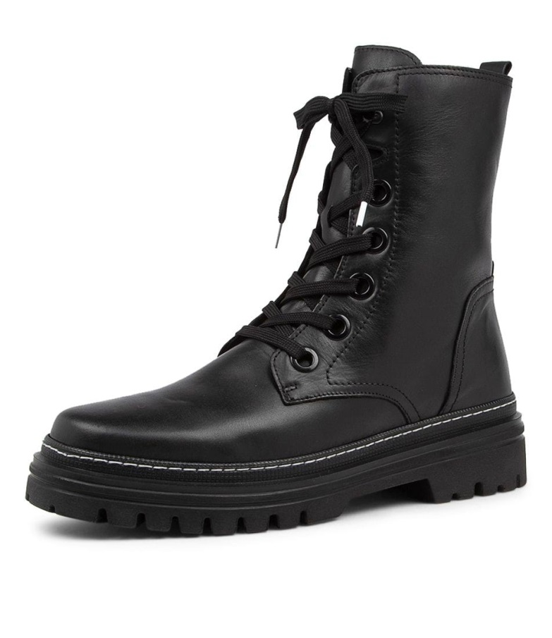 Gabor Hund Kalvstøvler I Svart Skinn