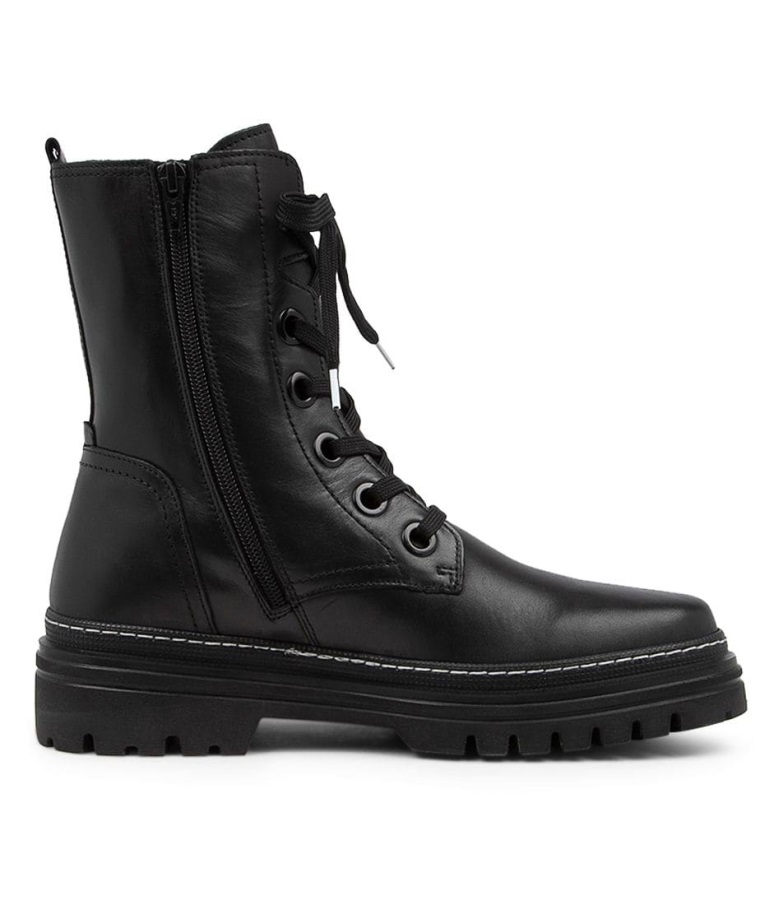 Gabor Hund Kalvstøvler I Svart Skinn