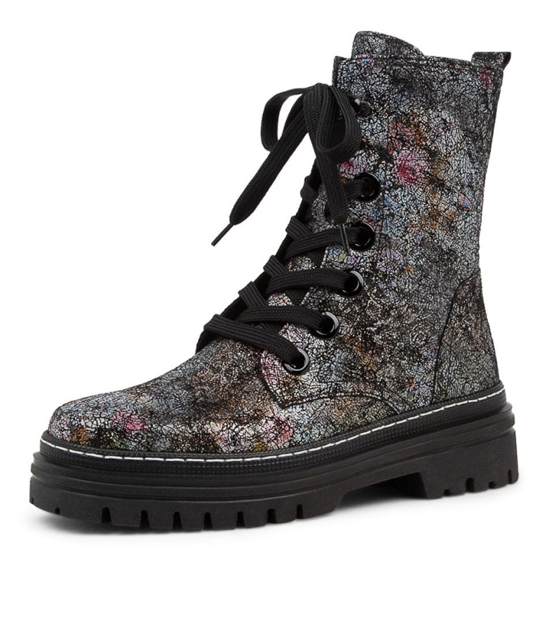 Gabor Hund Schwarz Kalvesøvler I Multiskinn