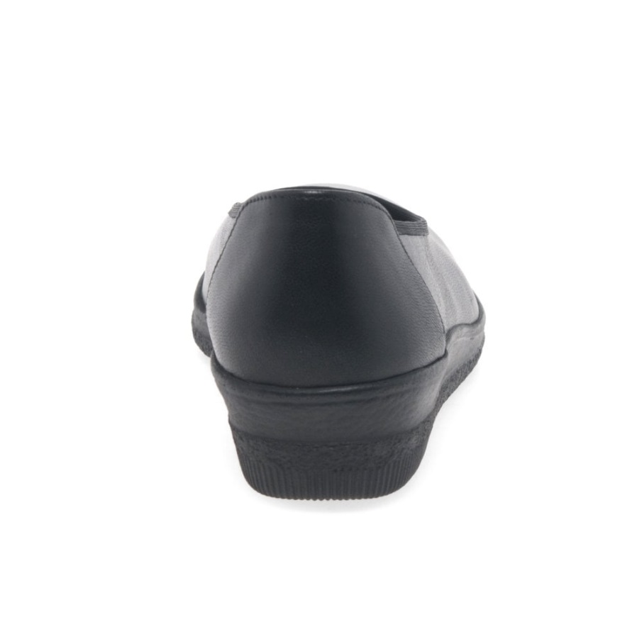 Gabor Piquet Kvinners Wide Fit Ballerina Pumps Svart