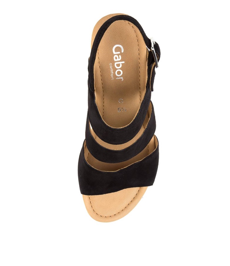 Gabor Valmue Svart Semsket Skinn