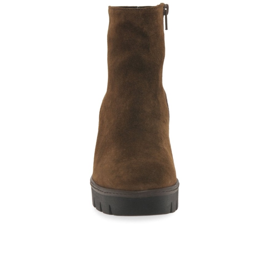 Gabor Whisky Semsket Skinn Utopia Chunky Kilehæl Ankelstøvletter For Kvinner