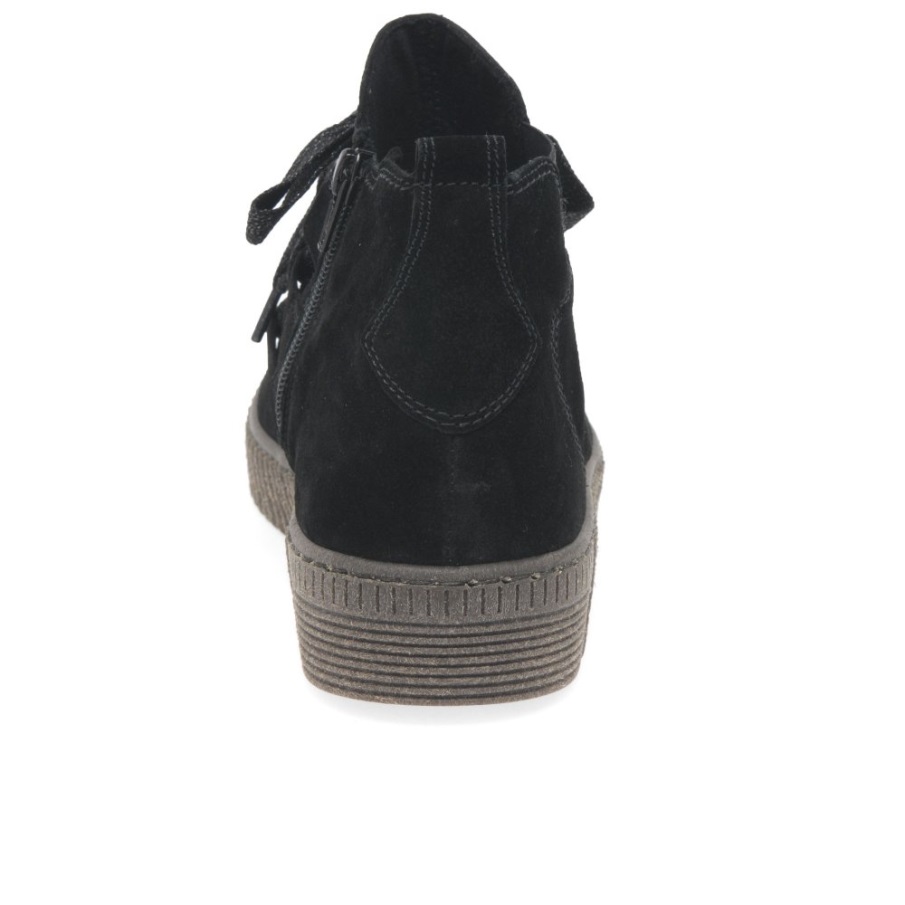 Lanse Ankelstøvletter For Kvinner Gabor Norge Svart Semsket Skinn