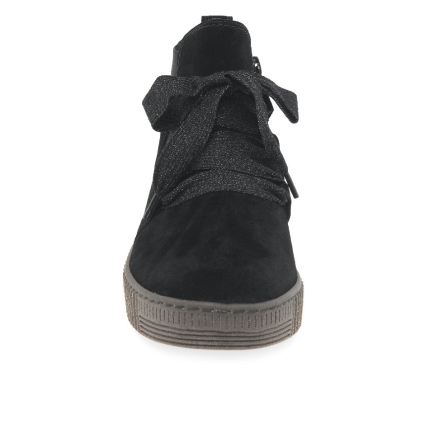 Lanse Ankelstøvletter For Kvinner Gabor Norge Svart Semsket Skinn