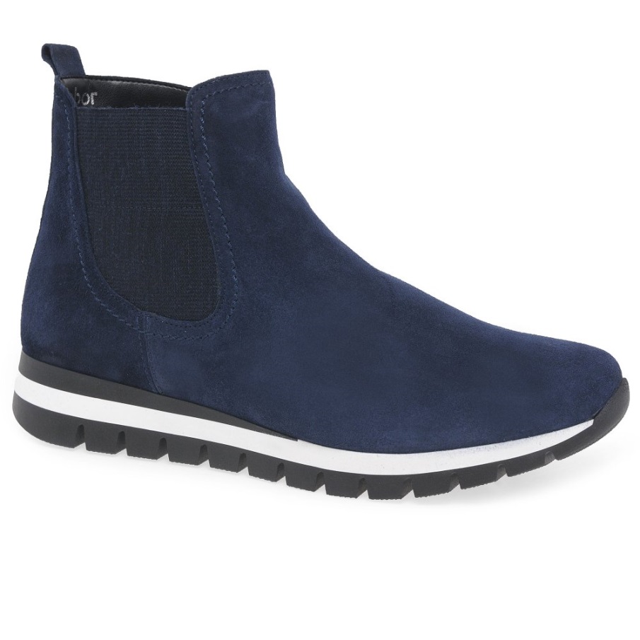 Marine Semsket Teller Ankelstøvletter For Kvinner Gabor