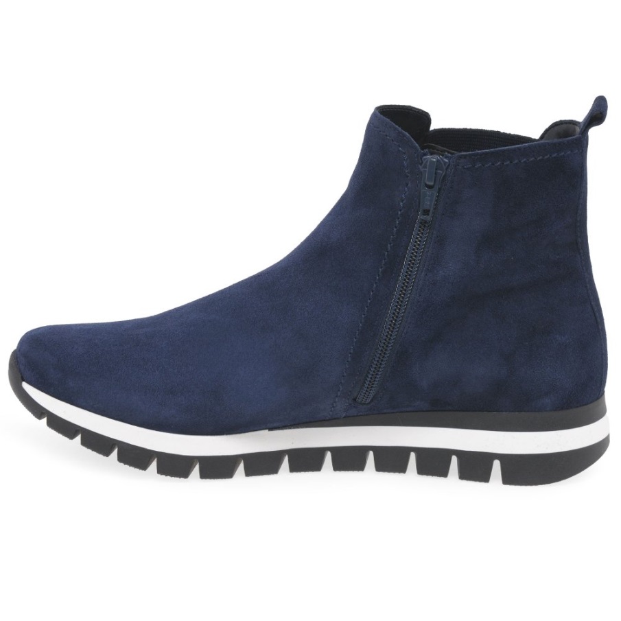 Marine Semsket Teller Ankelstøvletter For Kvinner Gabor