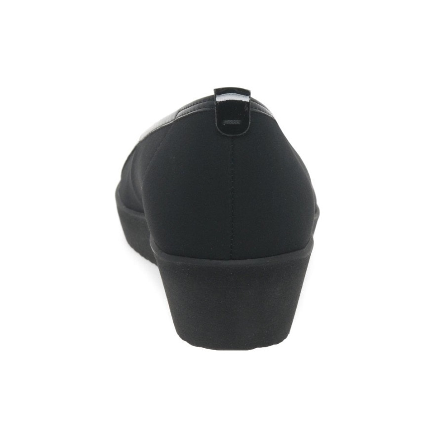 Orient Kvinners Wide Fit Fritidssko Gabor Svart Strikk/patent