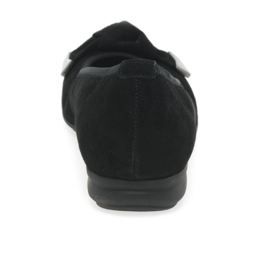 Stille Damepumper Gabor Svart Semsket Skinn