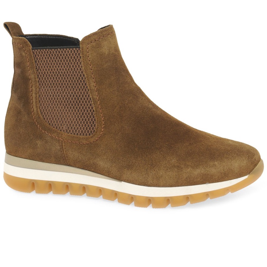 Teller Ankelstøvletter For Kvinner Gabor Konjakk Semsket Skinn