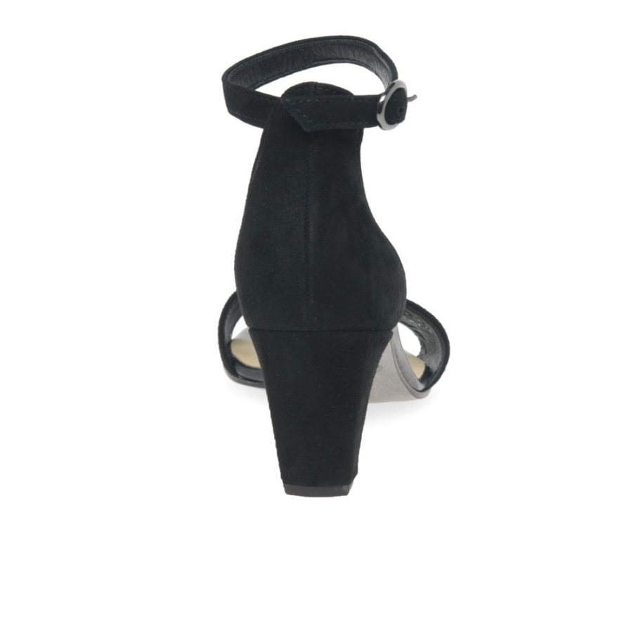 Unicorn Høyhælte Sandaler For Kvinner Svart Semsket Skinn Gabor