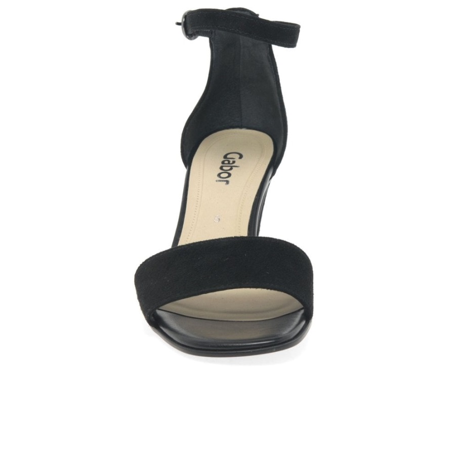 Unicorn Høyhælte Sandaler For Kvinner Svart Semsket Skinn Gabor