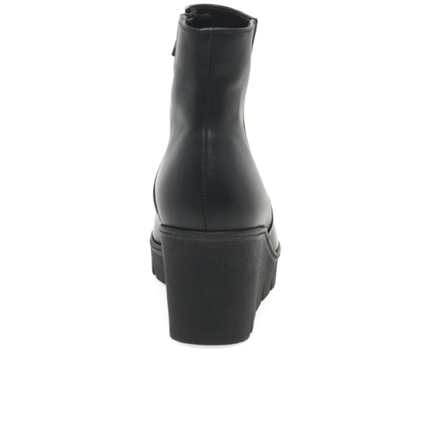 Utopia Kvinners Chunky Kilehæl Ankelstøvletter Gabor Svart