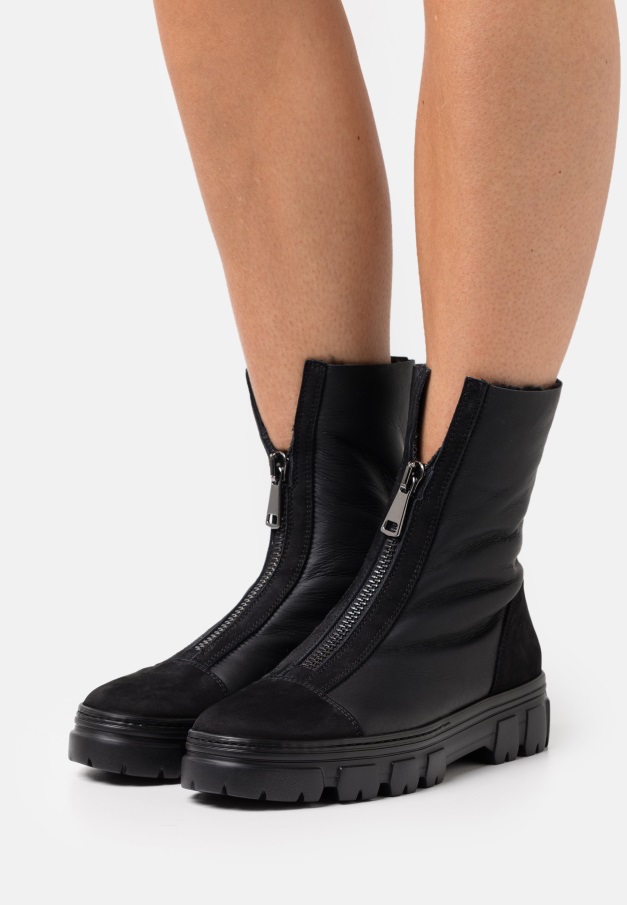 Svarte Gabor Ankelstøvletter Med Snøre