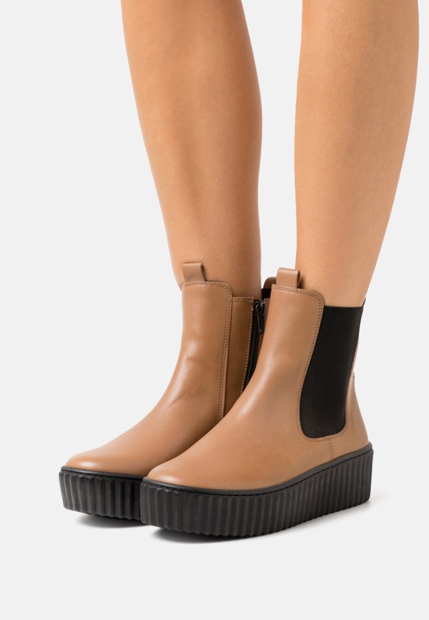 Panna/mørke Naken Gabor Ankelstøvletter Med Snøring