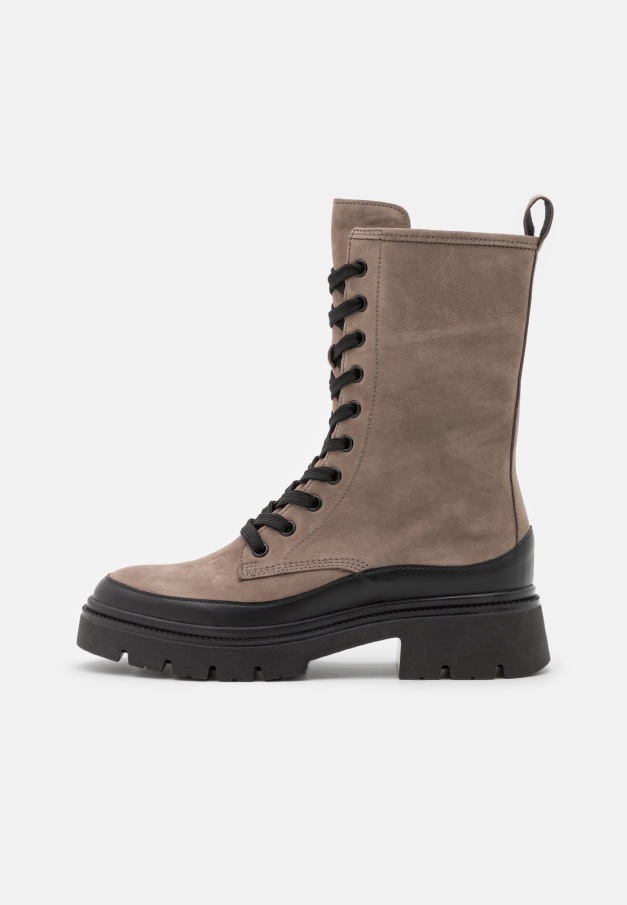 Panna/mørke Naken Gabor Ankelstøvletter Med Snøring