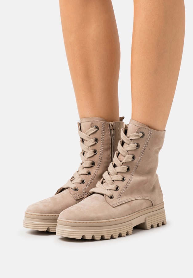 Gabor Ankelstøvletter Med Snøre I Beige