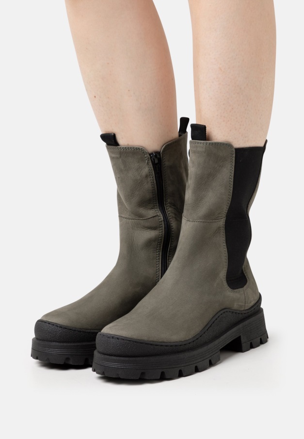 Gabor Svarte Ankelstøvletter Med Snøre