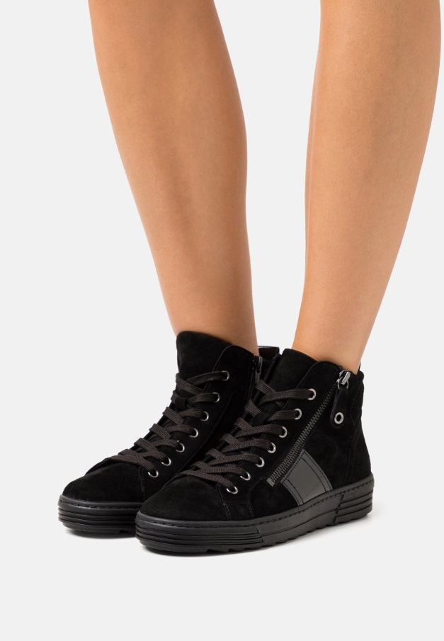 Svarte Gabor High-top Sko For Kvinner